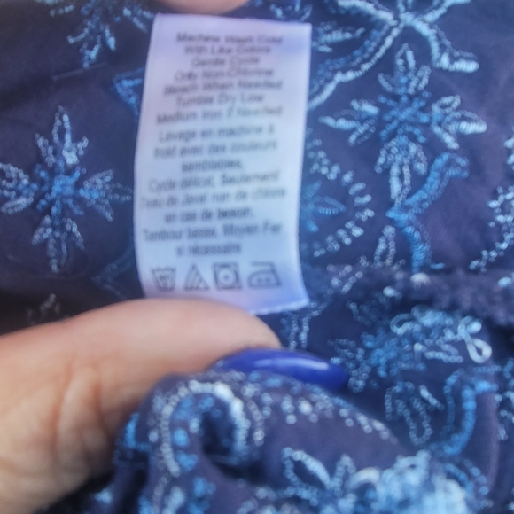 COLDWATER CREEK plus size blue embroidered topper jacket cardigan 3x 24 - Picture 4 of 11